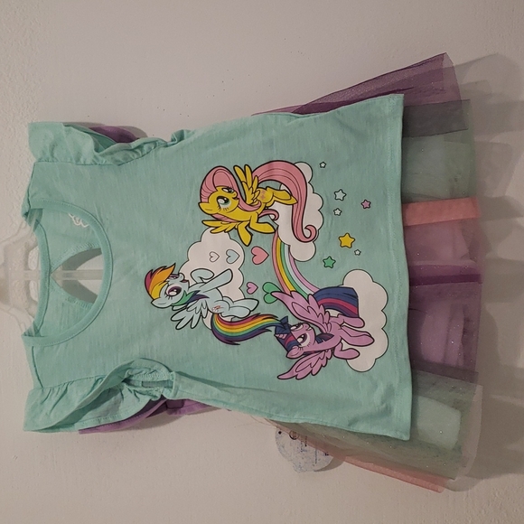 My Little Pony NWT Flutter Sleeve Tops & Tutu Skirt - 3 piece set - Picture 2 of 8